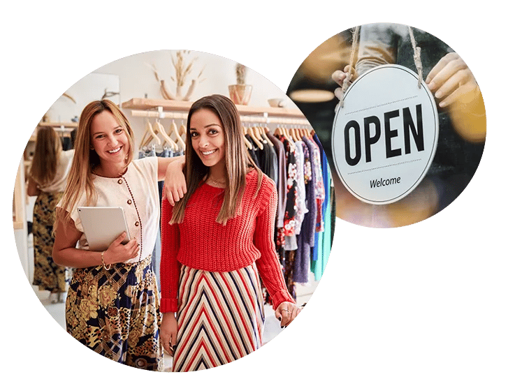 Small business owners opening their shop